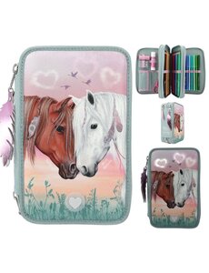 TopModel 3-vaks etui Miss Melody LED hartjes