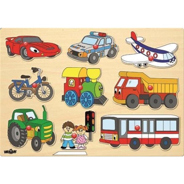 Woody Houten knopjes puzzel transport