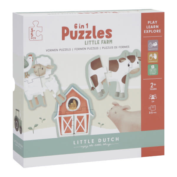 Little Dutch 6 in 1 puzzel Little Farm