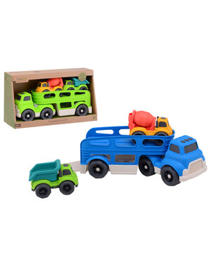 Jouéco Autotransporter met 2 bouwvoertuigen