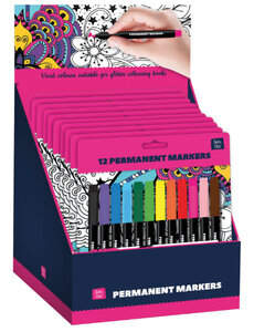 Interstat Permanent markers 12 stuks (glitterkleurboek)