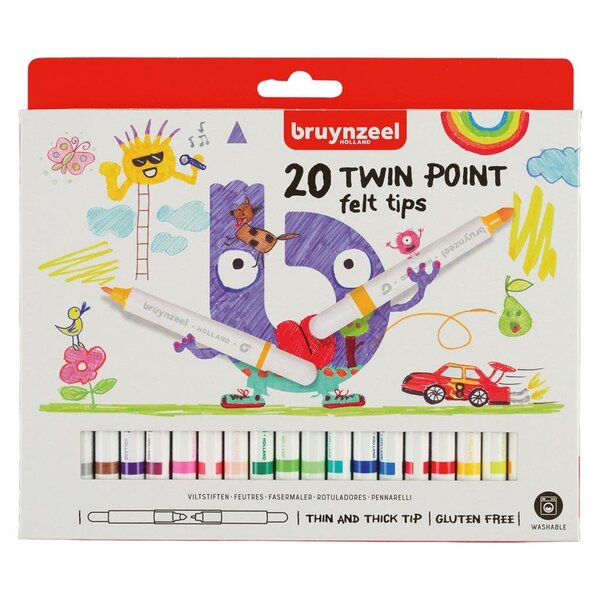 Bruynzeel Viltstiften Twin Point - 20 stuks