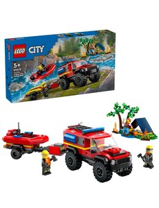 LEGO 60412 - Brandweer 4x4 terreinwagen met reddingsboot