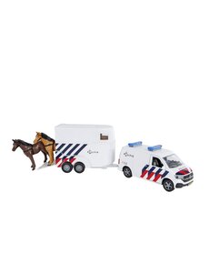 Kids Globe VW Transporter politie met paardentrailer