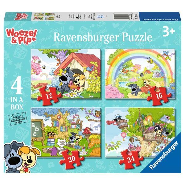 Ravensburger 4 in 1 puzzel, Woezel & Pip: In de Tovertuin - 12/16/20/24 stukjes