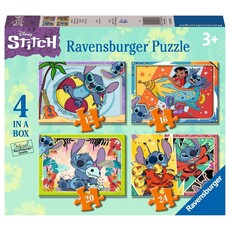 Ravensburger 4 in 1 puzzel, Disney Stitch, 12/16/20/24 stukjes