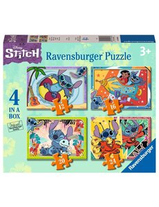 Ravensburger 4 in 1 puzzel, Disney Stitch, 12/16/20/24 stukjes