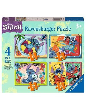 Ravensburger 4 in 1 puzzel, Disney Stitch, 12/16/20/24 stukjes