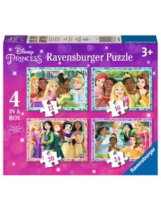 Ravensburger 4 in 1 puzzel, Disney Princess, 12/16/20/24 stukjes