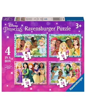Ravensburger 4 in 1 puzzel, Disney Princess, 12/16/20/24 stukjes