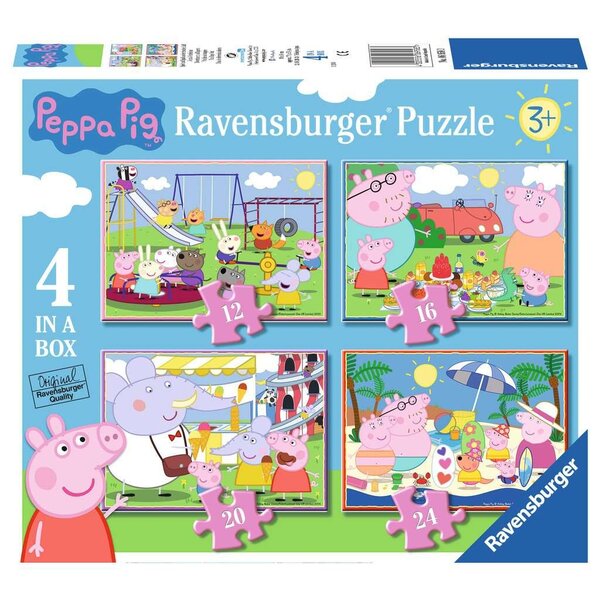 Ravensburger 4 in 1 puzzel, Peppa Pig, 12/16/20/24 stukjes
