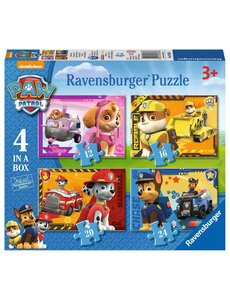 Ravensburger 4 in 1 puzzel, Puppies op pad, 12/16/20/24 stukjes