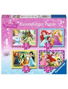 Ravensburger 4 in 1 puzzel, Disney Princess, 12/16/20/24 stukjes