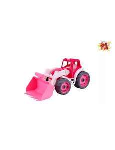 Sun Fun Tractor met shovel Roze