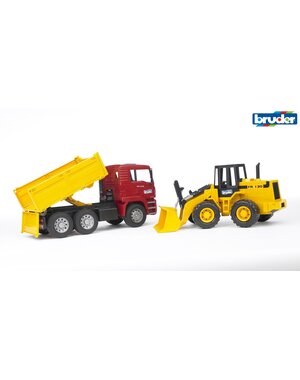Bruder 2752 - MAN Kiepwagen en shovel FR 130