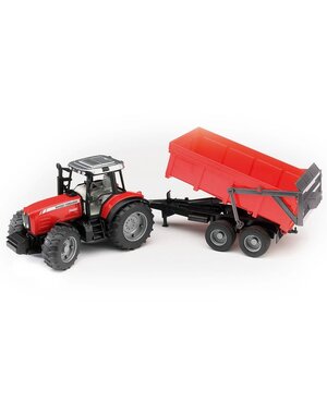 Bruder 2045 - Massey Ferguson 7480 met kiepaanhanger rood