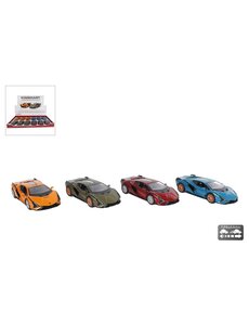  Kinsmart Lamborghini Sian met pull back, 4 assortie 1:40