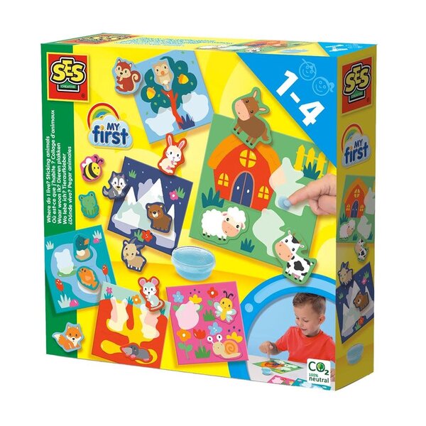 SES My First Dieren plakken - Waar woon ik?