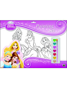  Disney Princess schilderset met 5 grote kleurplaten en waterverf
