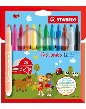 Stabilo Viltstiften Trio Jumbo - 12 stuks