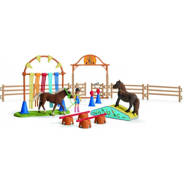 Schleich 42481 - Pony behendigheidstraining met hindernissen