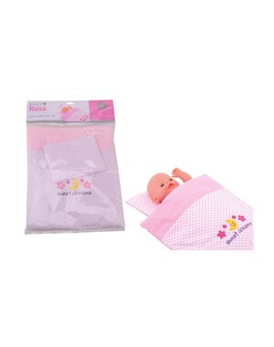 JohnToy Deken en kussenset Baby Rose