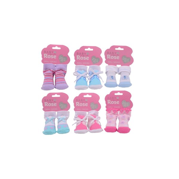 JohnToy Sokken in verschillende kleuren - voor pop 40-45 cm - per paar