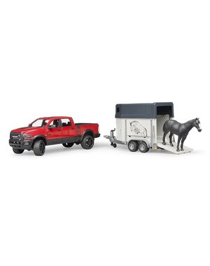 Bruder 2501 - Dodge RAM 2500 Power Wagon met paardentrailer en paard