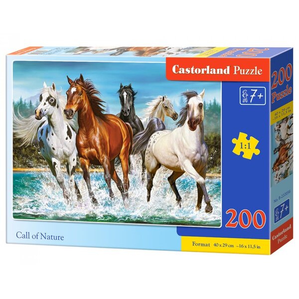 Castorland Roep van de natuur, paarden in de branding - 200  stukjes