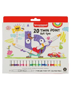 Bruynzeel Viltstiften Twin Point - 20 stuks