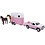 Kids Globe Auto Mitsubishi met paardentrailer roze