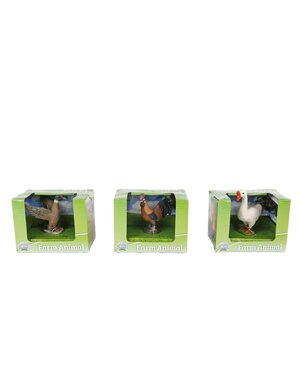 Kids Globe Dierfiguur eend/kip/gans , 6 assorti, 5-6 cm