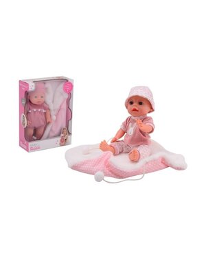 JohnToy Baby Rose de Luxe, met dekentje - 35 cm