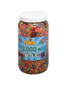 Hama Strijkkralen in pot Neon kleuren - 13000 stuks