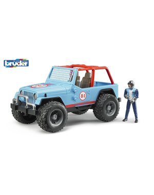 Bruder 2541 - Jeep Cross Country Blauw met rally-rijder