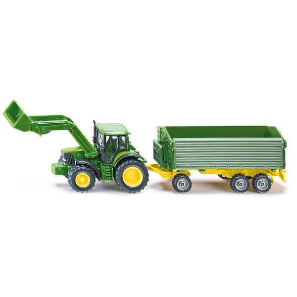 Siku 1843 - John Deere met frontlader en aanhanger
