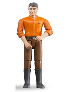 Bruder 60007 - Speelfiguur man: blank, grijs, bruine jeans