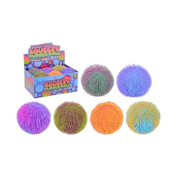JohnToy Fluffy Puffer bal 23 cm, multi color