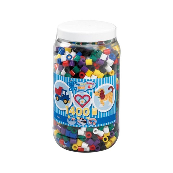 Hama Maxi strijkkralen pot - primaire kleuren 1400 st.