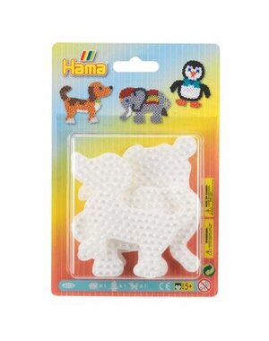 Hama Grondplaat 3 stuks klein - olifant, clown, hond