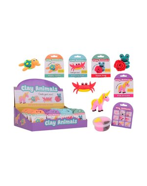 JohnToy Crea kids klei dieren, 4 assorti