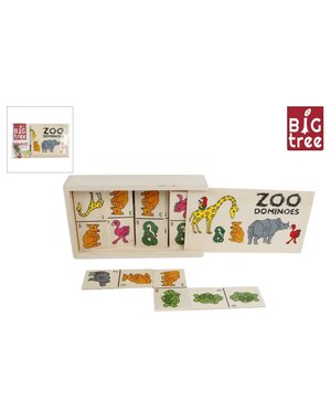  Big Tree Domino houten dieren 28 delig 15,5x9x4cm