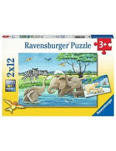 Ravensburger Jonge dieren uit de hele wereld - 2x12 stukjes