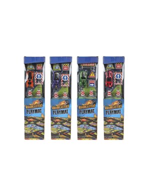 Roadblasters Speelmat verkeer met auto en accessoires - 80x70 cm