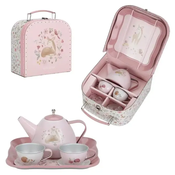 Little Dutch Fairy Garden Tinnen theeservies in Koffer