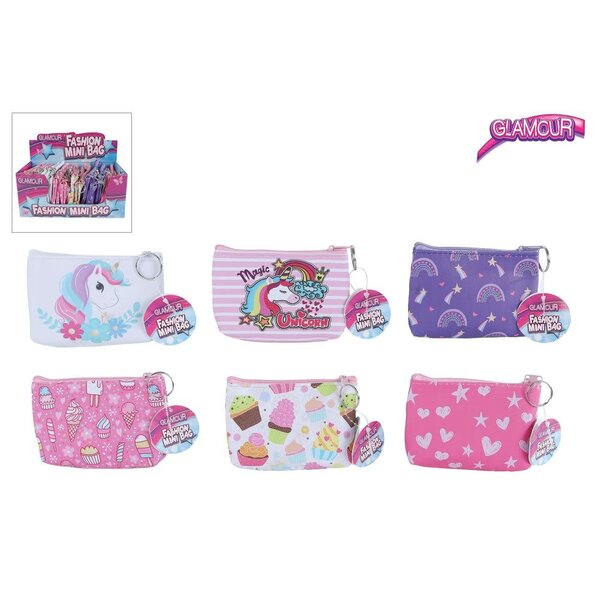 Portemonnee met rits Glamour - 6 verschillende  kleuren, per stuk