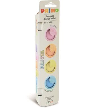 Primo Plakkaatverf pastelkleur - 6 potjes van 25 ml