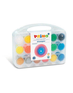 Primo Plakkaatverf Metal + fluor, 18 potjes van 25 ml in koffer