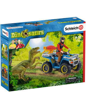 Schleich 41466 - Vlucht van Velociraptor op Quad