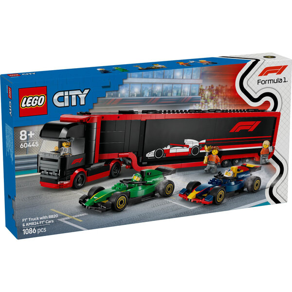 LEGO 60445 - F1 Truck met RB20 en AMR24  F1 auto's